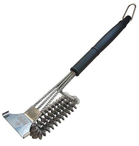 BBQ Butler Bristle-Free Stainless Steel Grill Brush Scraper for Safe Cleaning